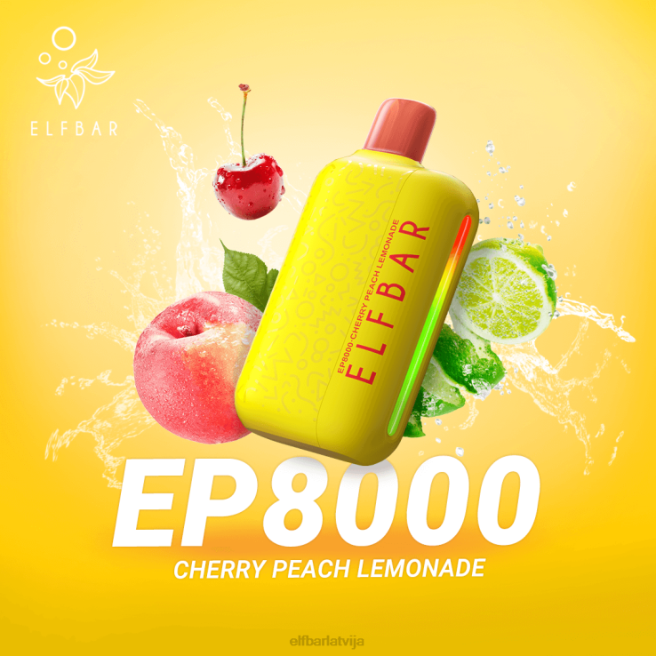 ELFBAR vienreizlietojamie vape jauni ep8000 puffs B2NP58 ķiršu persiku limonāde