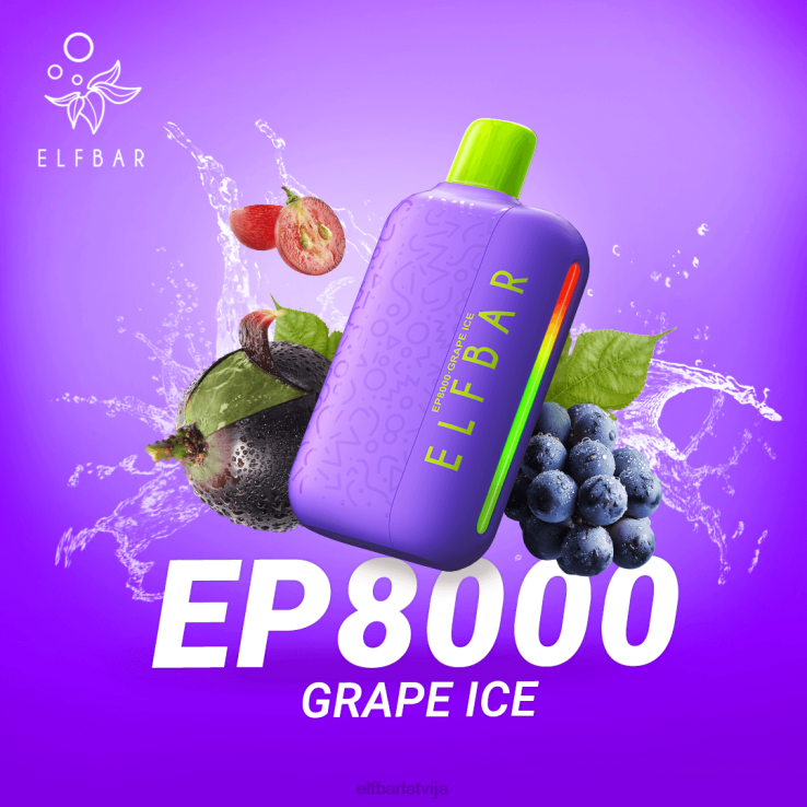 ELFBAR vienreizlietojamie vape jauni ep8000 puffs B2NP59 vīnogu ledus