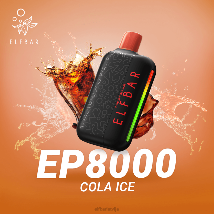 ELFBAR vienreizlietojamie vape jauni ep8000 puffs B2NP63 kolas ledus